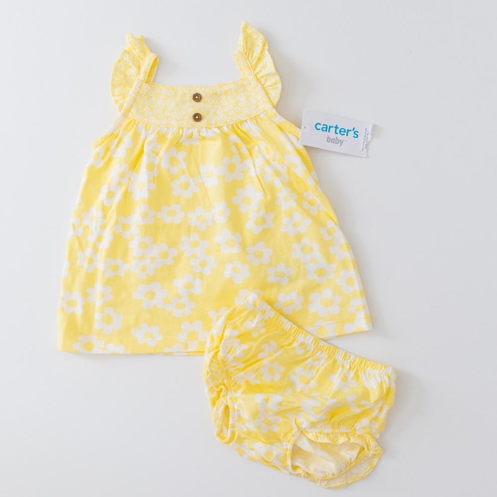 NWT Carter's Yellow Floral 2-Piece Set Size 12 Months